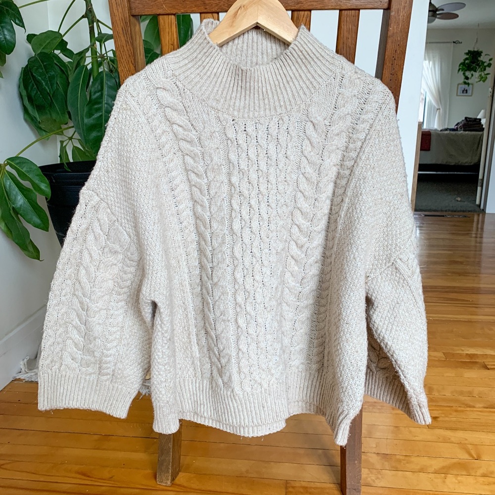 Calvin Klein Cream Cable Knit Sweater